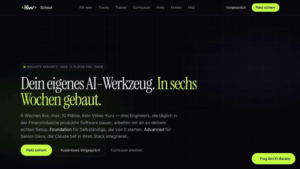 Screenshot von KW School