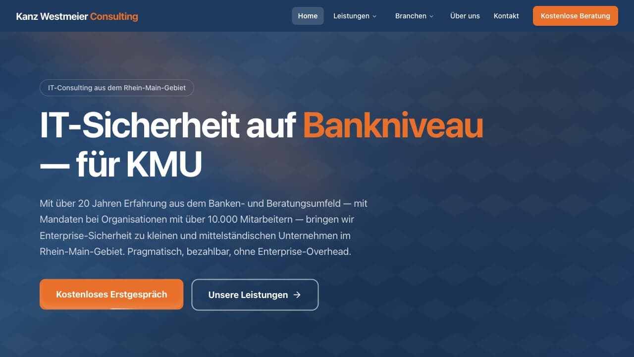 Screenshot von Kanz Westmeier Consulting